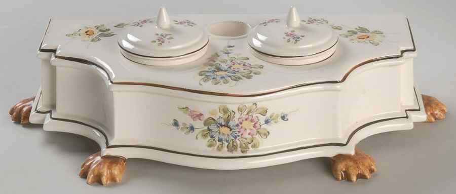 7458 Double Ink Stand w/2 Inserts & 2 Lids by Sadek-1