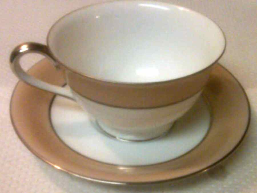 Paradise (Gold Trim) Footed Cup & Saucer Set by Sango-1