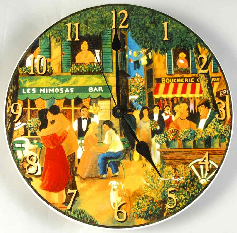 Spring in Paris Hanging Wall Clock by Santa Barbara Ceramic Designs-1