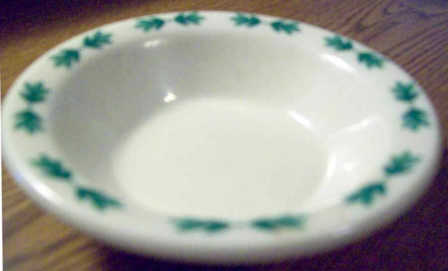SHO60 Green Rim Fruit/Dessert (Sauce) Bowl by Shenango-1