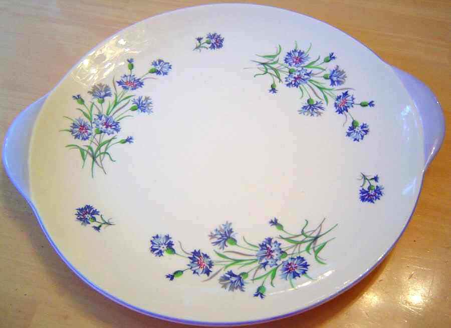 Cornflower Handled Cake Plate by Shelley-1