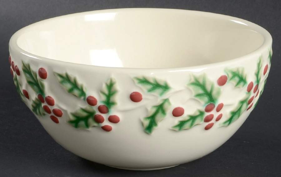 Holly & Berries Cream Coupe Cereal Bowl by Sonoma Home-1