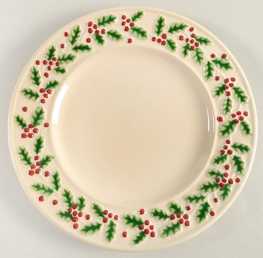 Holly & Berries Cream Salad Plate by Sonoma Home-1