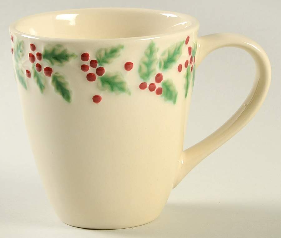 Holly & Berries Cream Mug by Sonoma Home-1