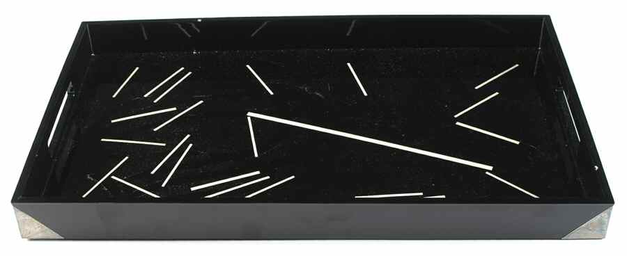 Baquette 19" Rectangular Lacquerware Tray by Sasaki-1