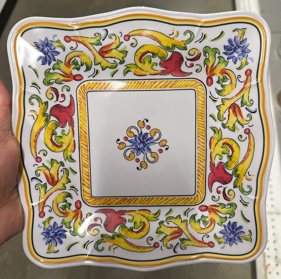 Deruta Square Melamine Salad Plate by Sur La Table-1