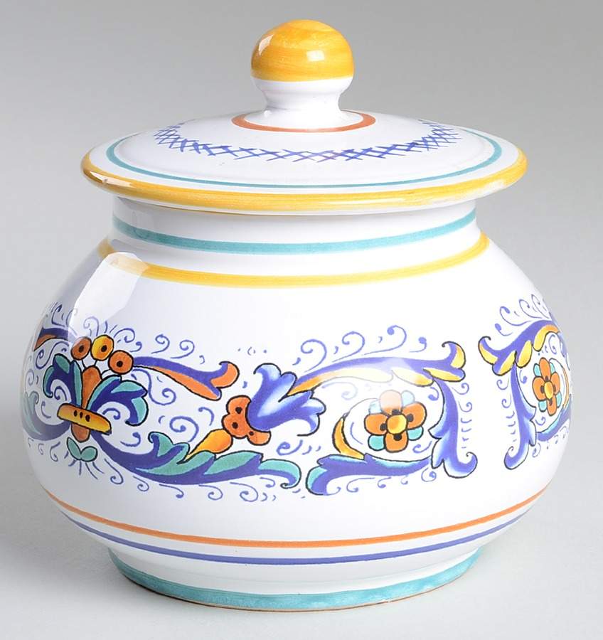 Deruta Sugar Bowl & Lid by Sur La Table-1