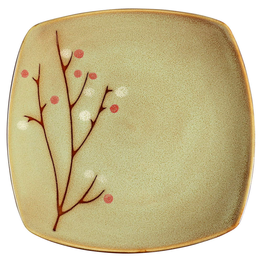 Blossom Brown Square Salad Plate by Sango-1