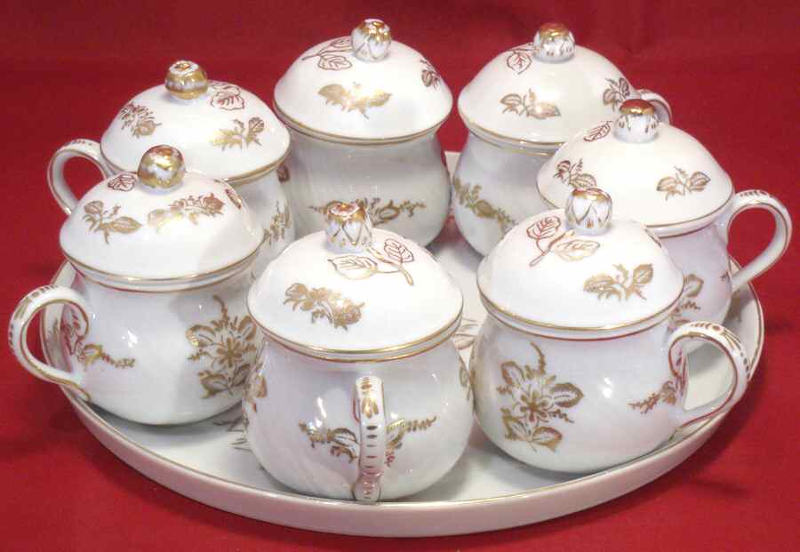 G-1068 Pot de Creme Set-Tray & 7 Pots by Sadek-1