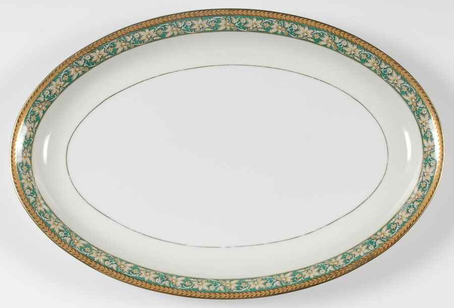 25110 Green 16" Oval Serving Platter by Schumann - Bavaria-1