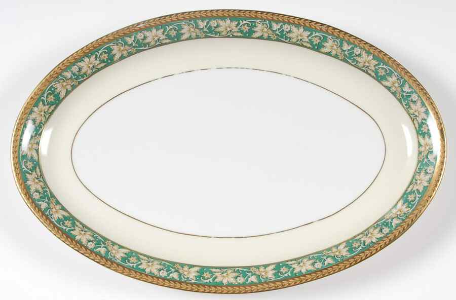 25110 Green 12" Oval Serving Platter by Schumann - Bavaria-1
