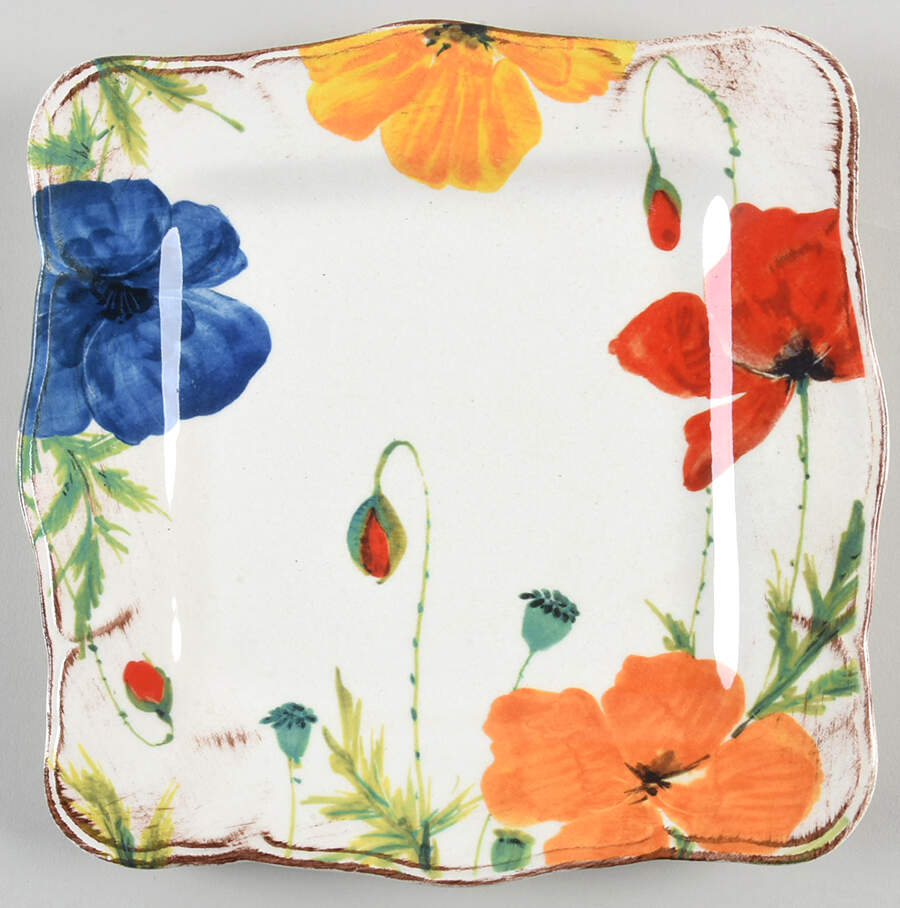 Italian Poppy Square Salad Plate by Sur La Table-1