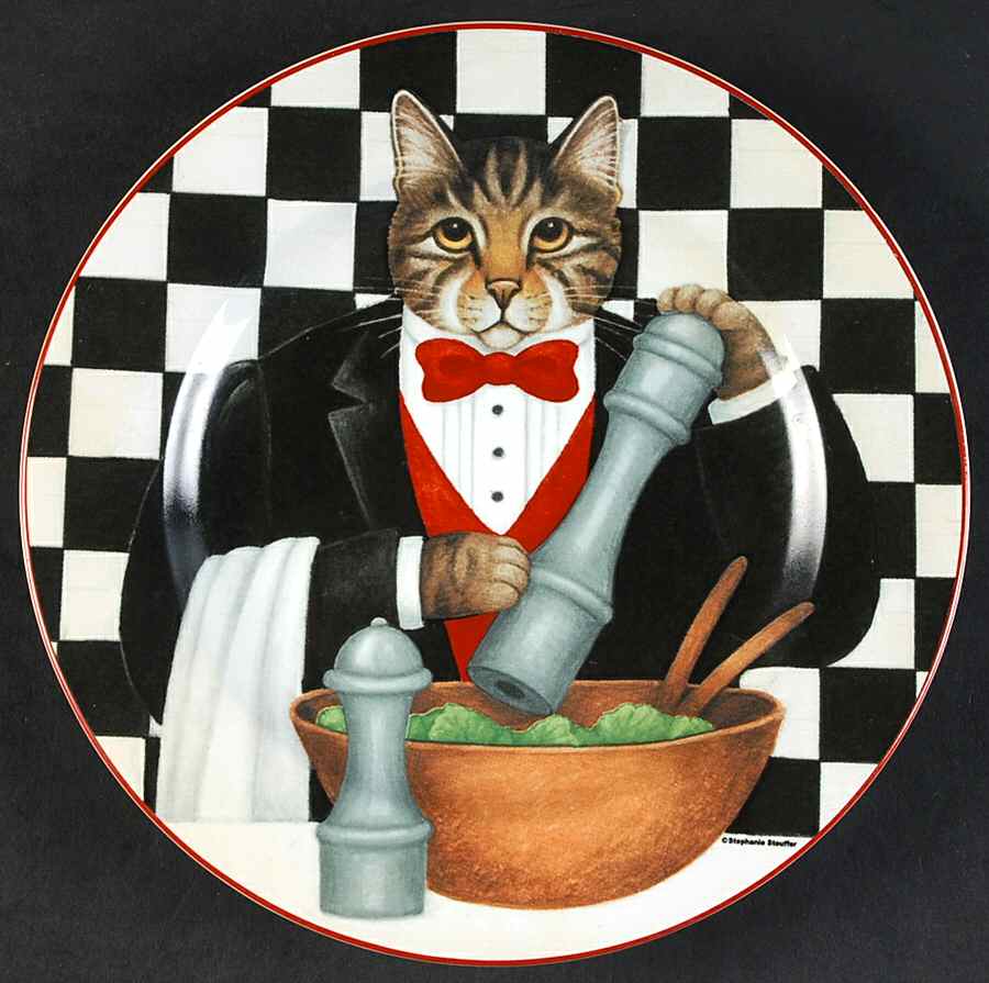 Gourmet Cats Salad/Dessert Plate by Sakura-1