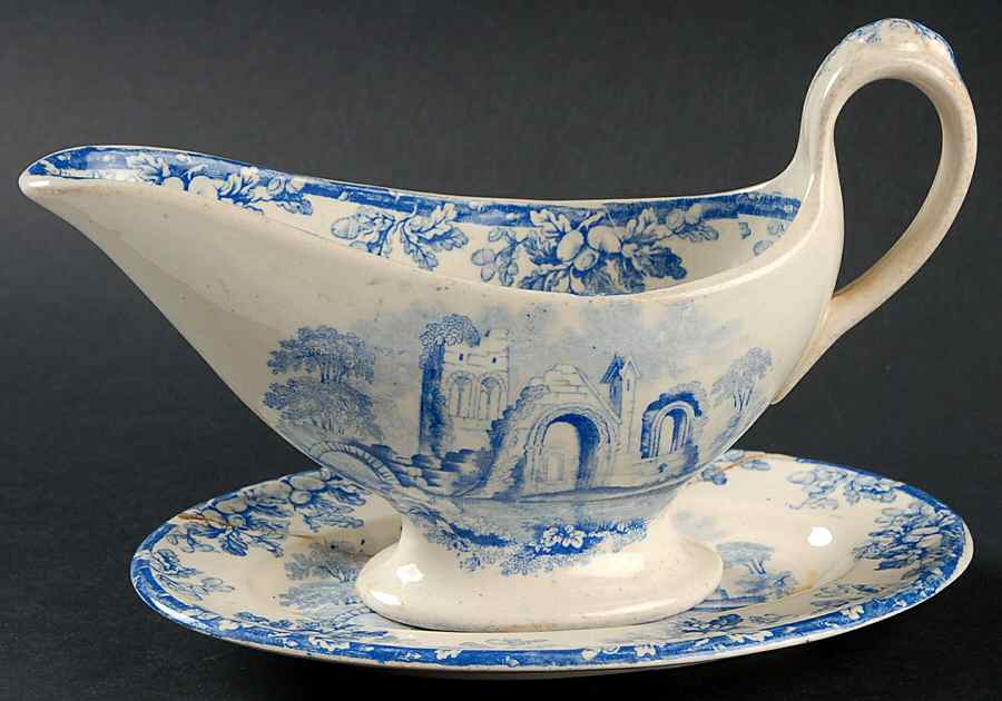 Acora Blue Gravy Boat & Underplate by Spode-1