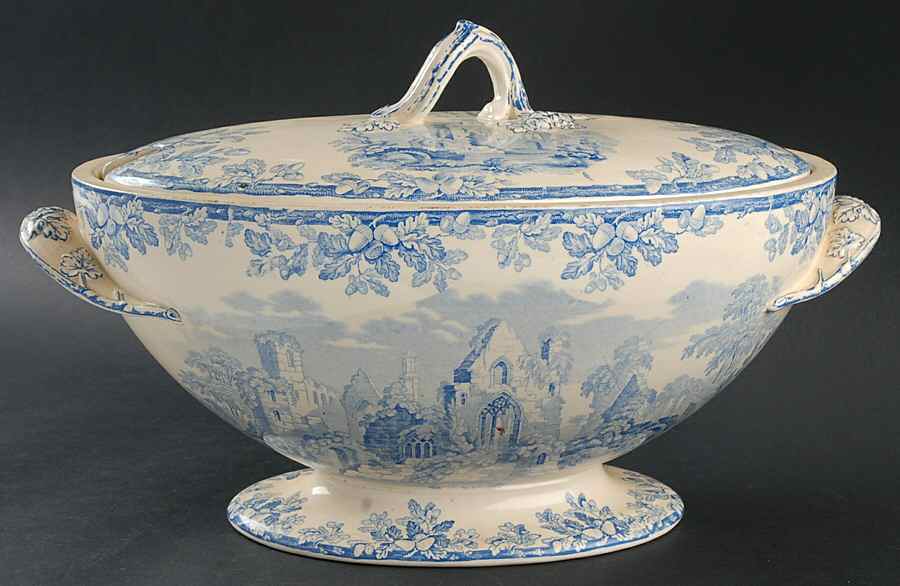 Acora Blue Oval Tureen & Lid by Spode-1