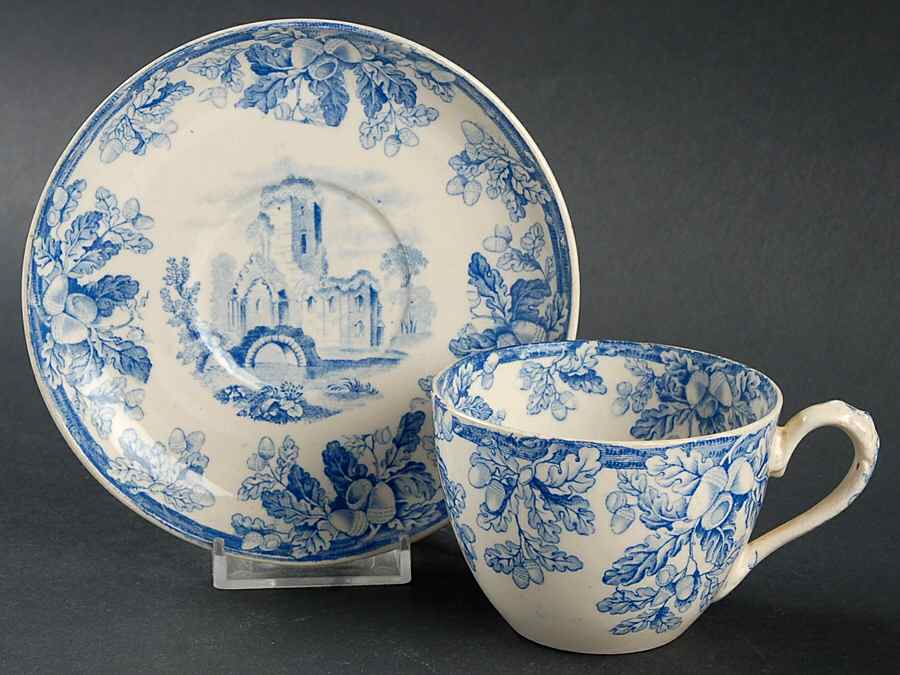 Acora Blue Flat Cup & Saucer Set by Spode-1