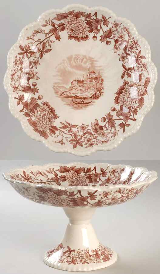 SP607 Brown Round Compote (Height X Width) by Spode-1