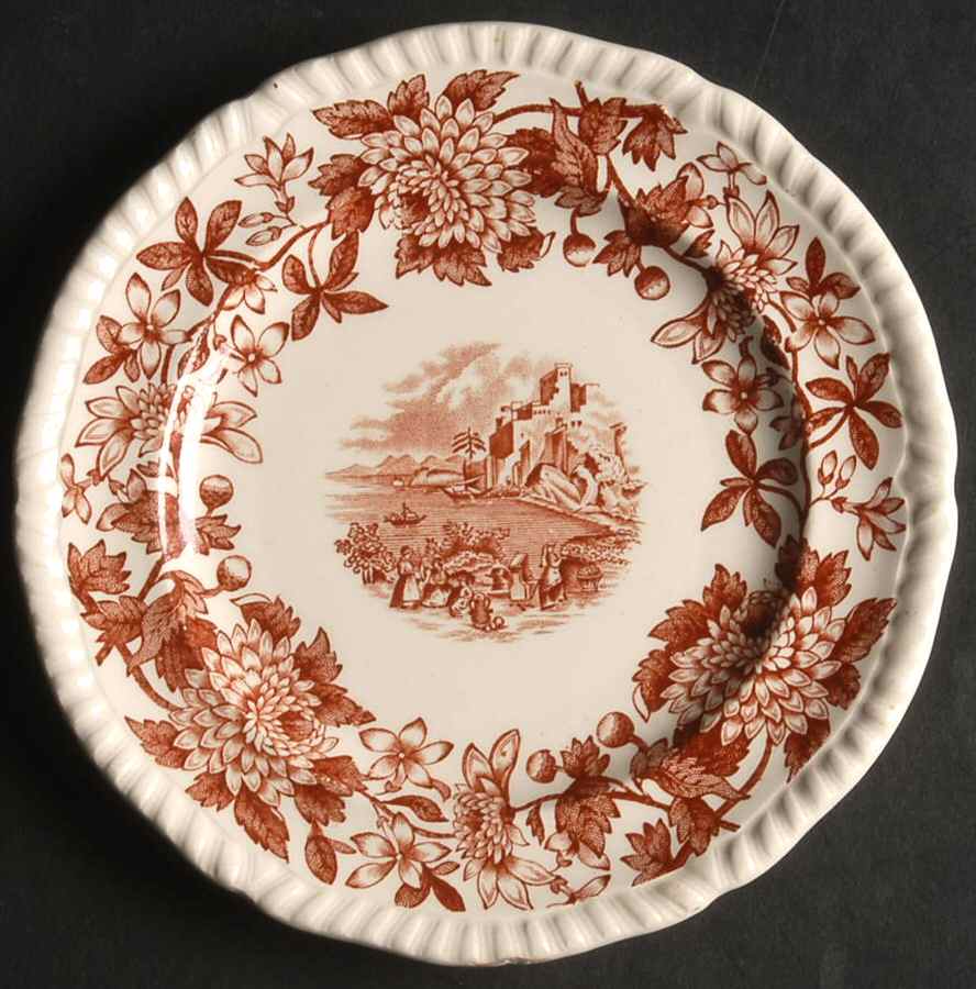 SP607 Brown Square Bread & Butter Plate by Spode-1