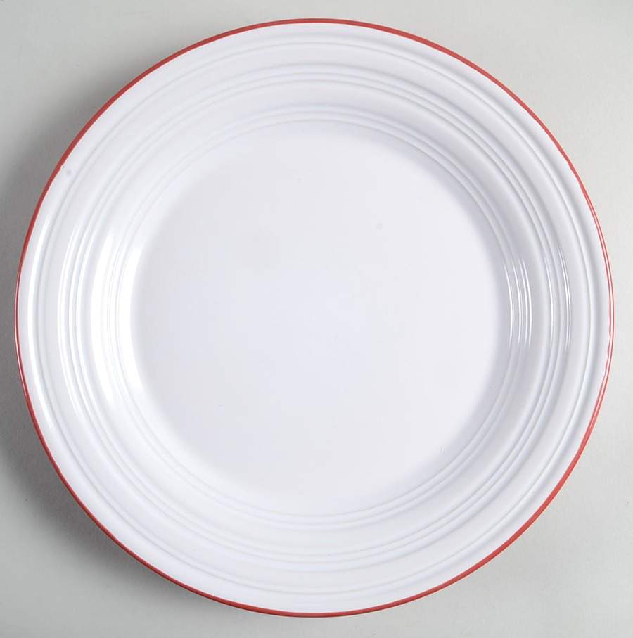 Red and White Dinner Plate by Sandra By Sandra Lee-1
