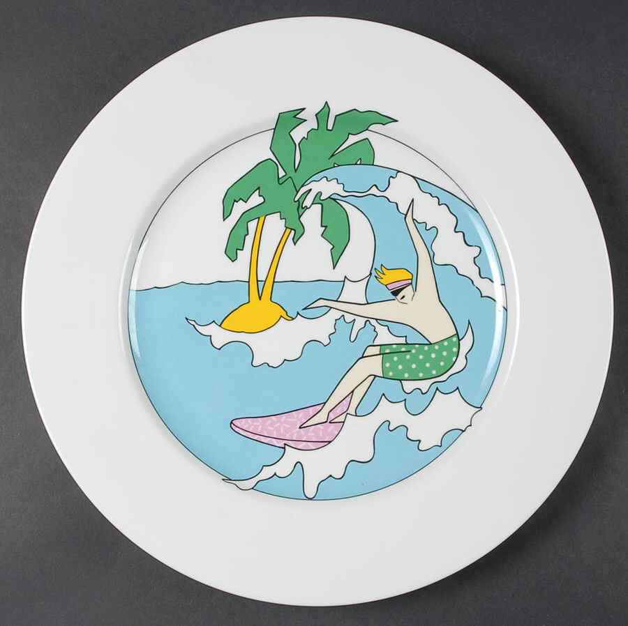 Surf's Up 12" Chop Plate (Round Platter) by Studio Nova-1