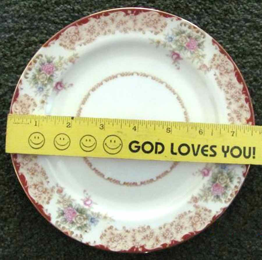 SAN27 Red Bread & Butter Plate by Sango-1
