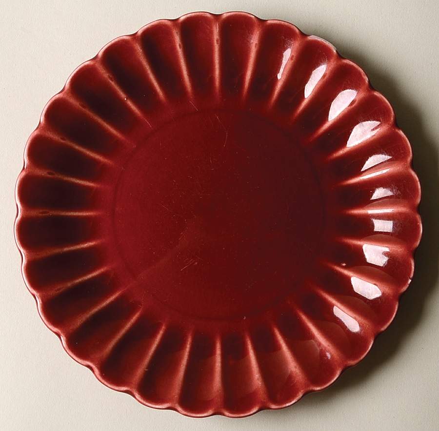 Rainbo Maroon Bread & Butter Plate by Sebring Pottery-1