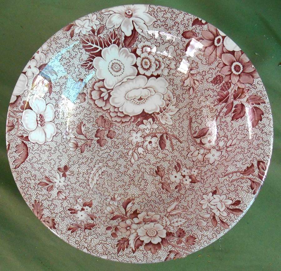 Primula Red Rim Soup Bowl by Spode-1