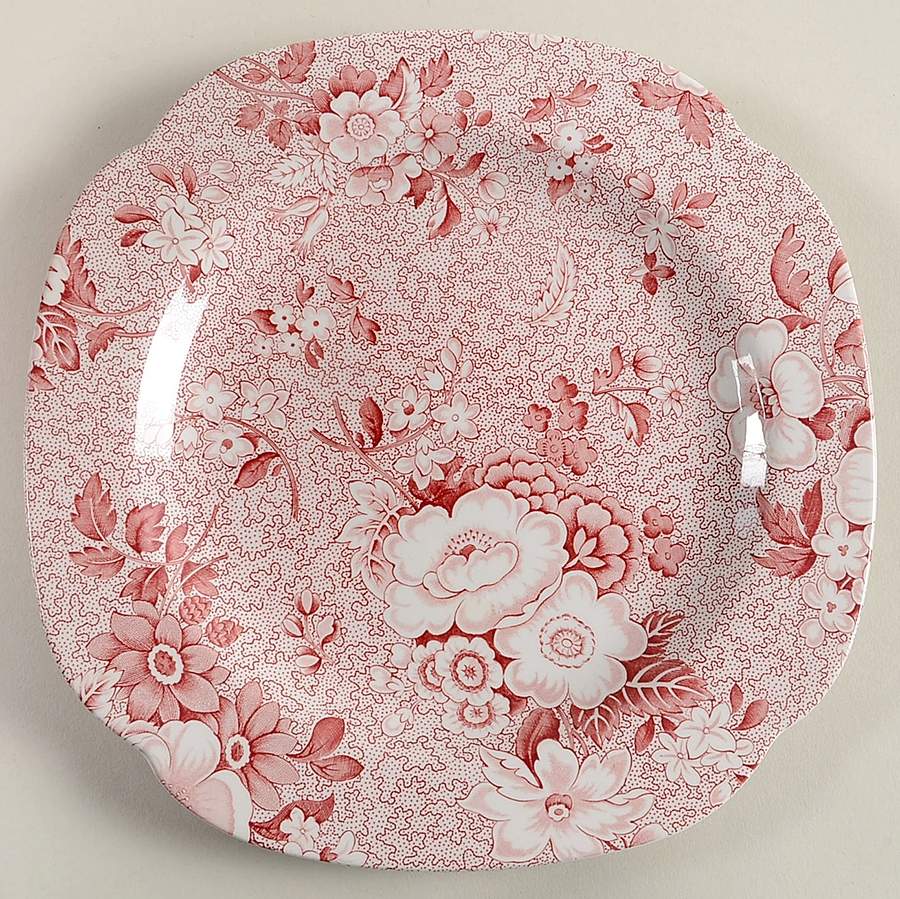 Primula Red Square Luncheon Plate by Spode-1