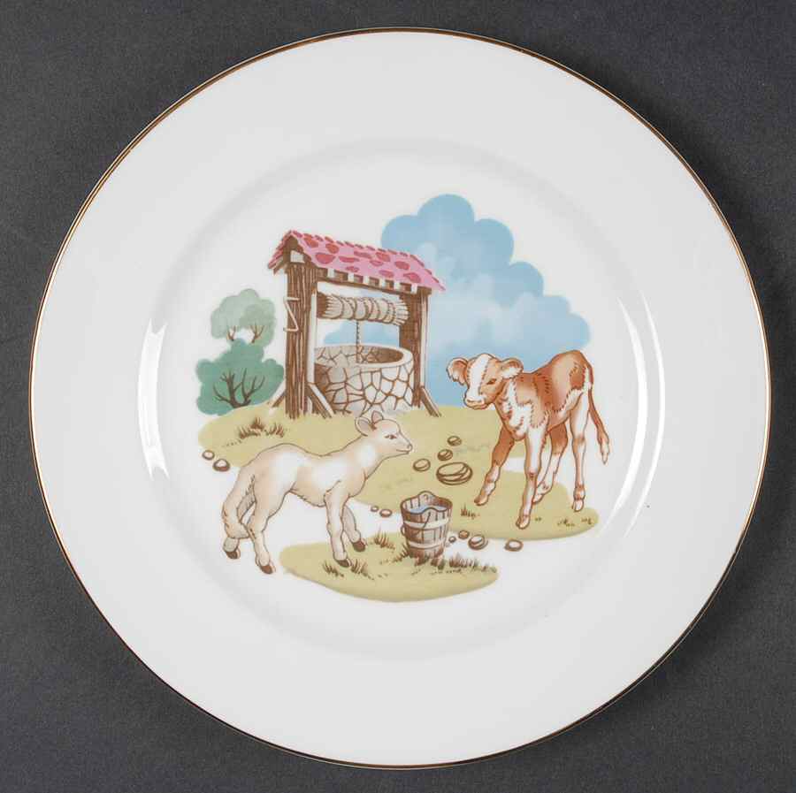 Pets Farm (Gold Trim) Child's Plate by Spode-1
