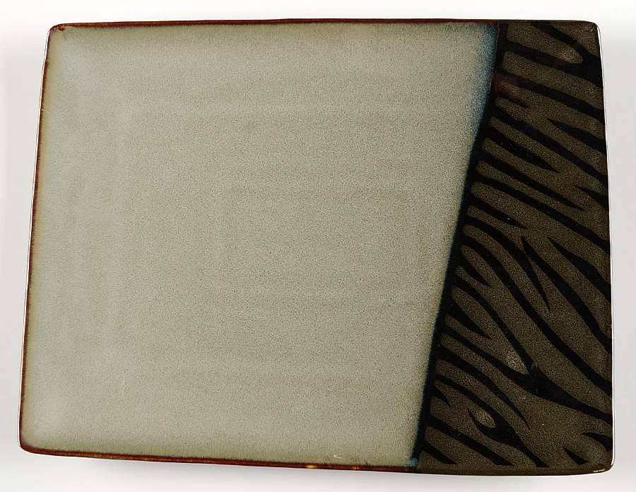 Safari Black Rectangular Dinner Plate by Sango-1