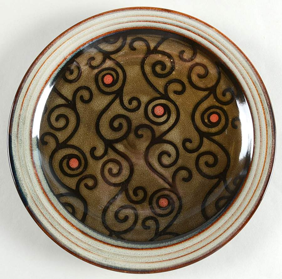 Verona-Florence Black Salad Plate by Sango-1