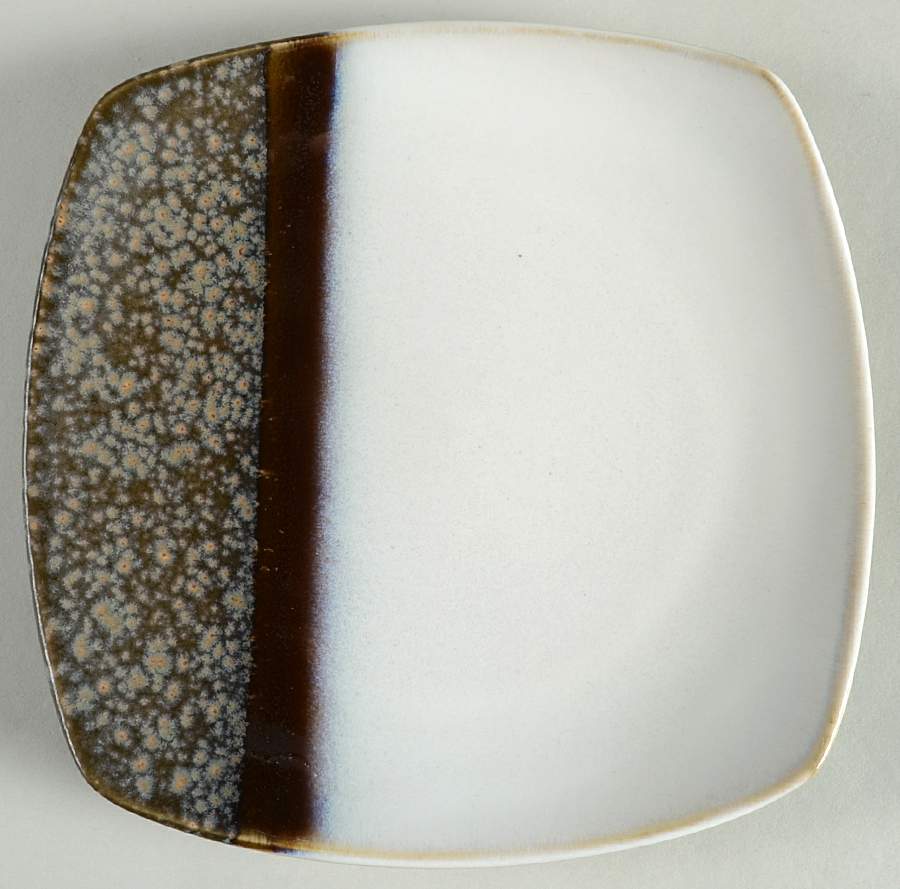 Satin Black Square Salad Plate by Sango-1