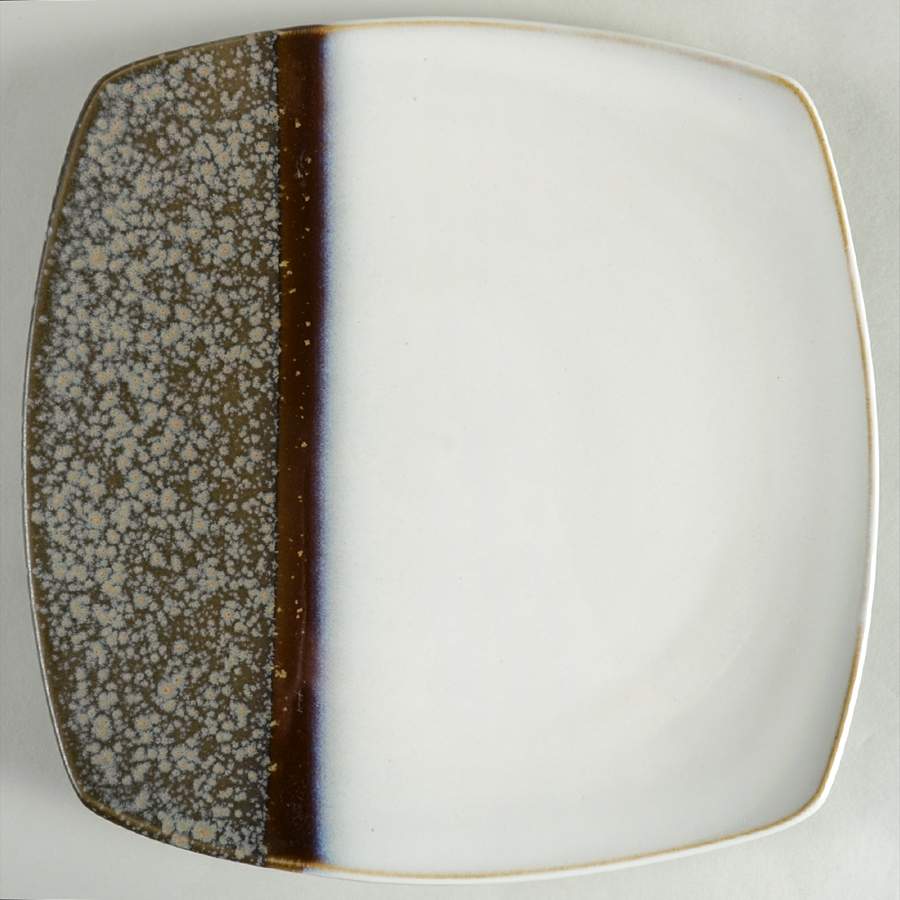 Satin Black Square Dinner Plate by Sango-1