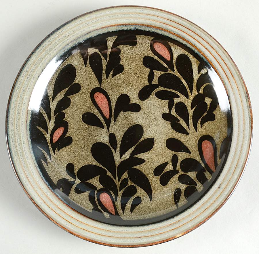 Salerno Black Salad Plate by Sango-1