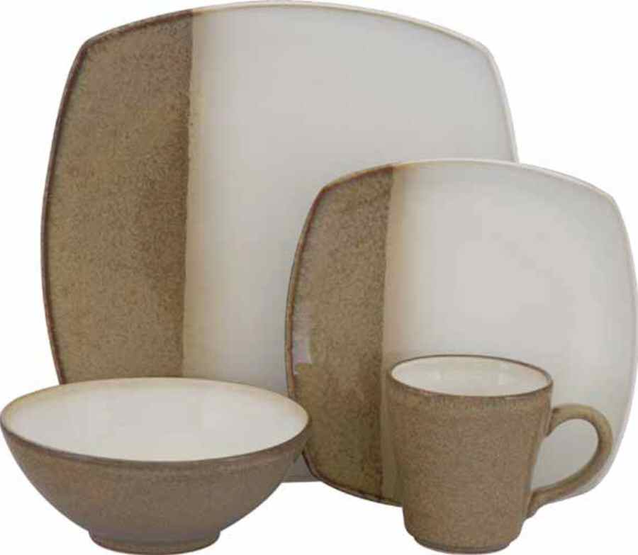 Reflection Brown Square Dinner Plate by Sango-1