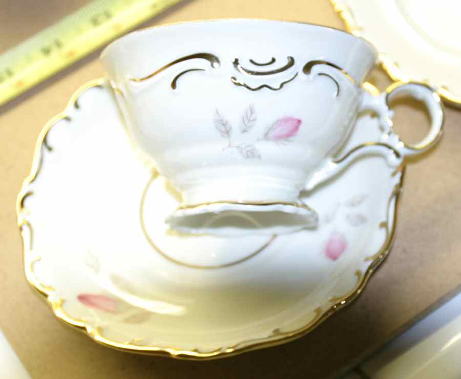 SCH681 Footed Cup & Saucer Set by Schumann - Bavaria-1