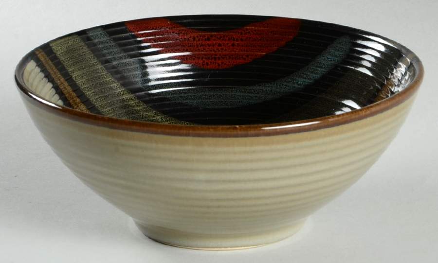 Alpha Black Soup/Cereal Bowl by Sango-1