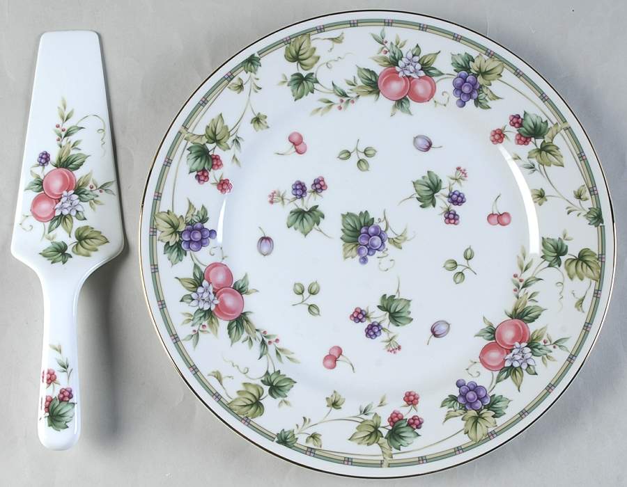 Provence (Gold Trim) Cake Plate and Server (Boxed Set) by Sadek-1