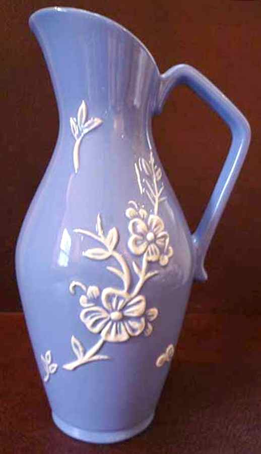 Applique Blue Jug by Stangl-1