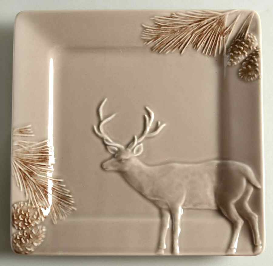 Winter Cabin Square Salad Plate by St Nicholas Square-1