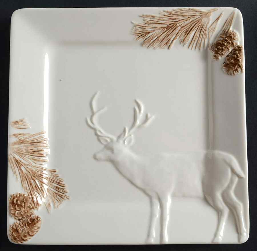 Winter Cabin Square Salad Plate by St Nicholas Square-1