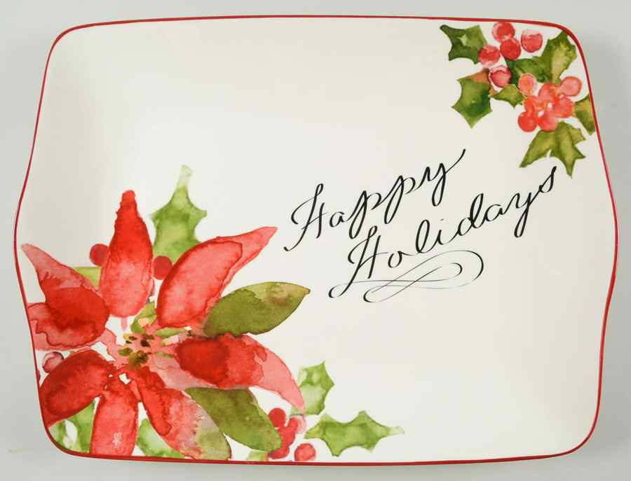 Holiday Traditions 16" Rectangular Serving Platter by St Nicholas Square-1