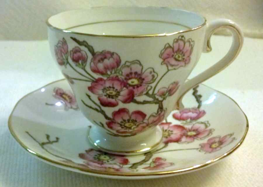 Almond Footed Cup & Saucer Set by Salisbury-1