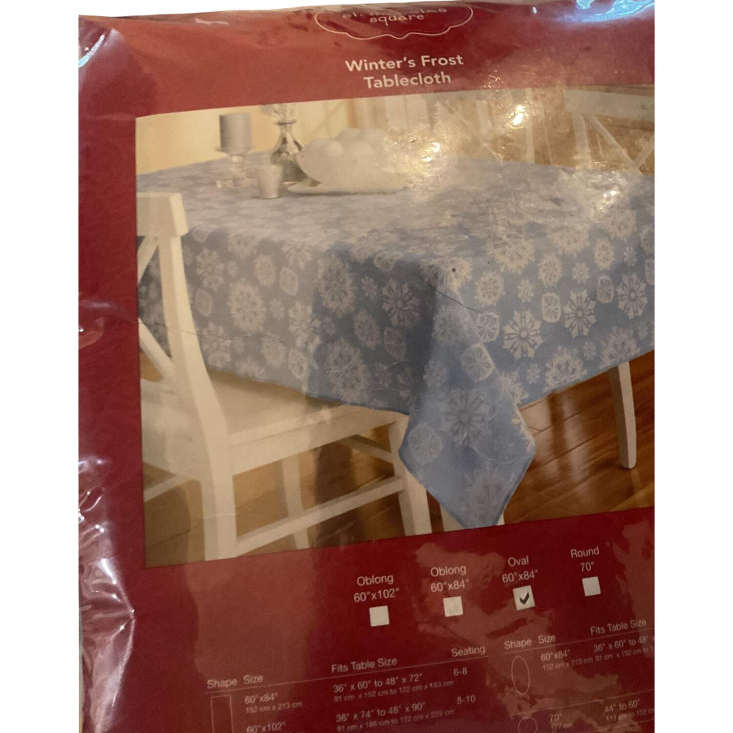 Winter's Frost 60" x 84" Rectangular Tablecloth by St Nicholas Square-1