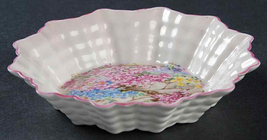 Rock Garden (Pink Trim) Round Sweet Meat Dish by Shelley-1