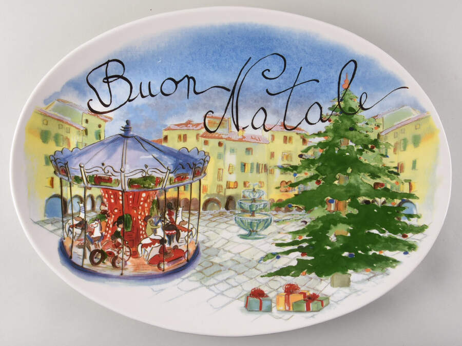 Buon Natale 21" Oval Serving Platter by Sur La Table-1