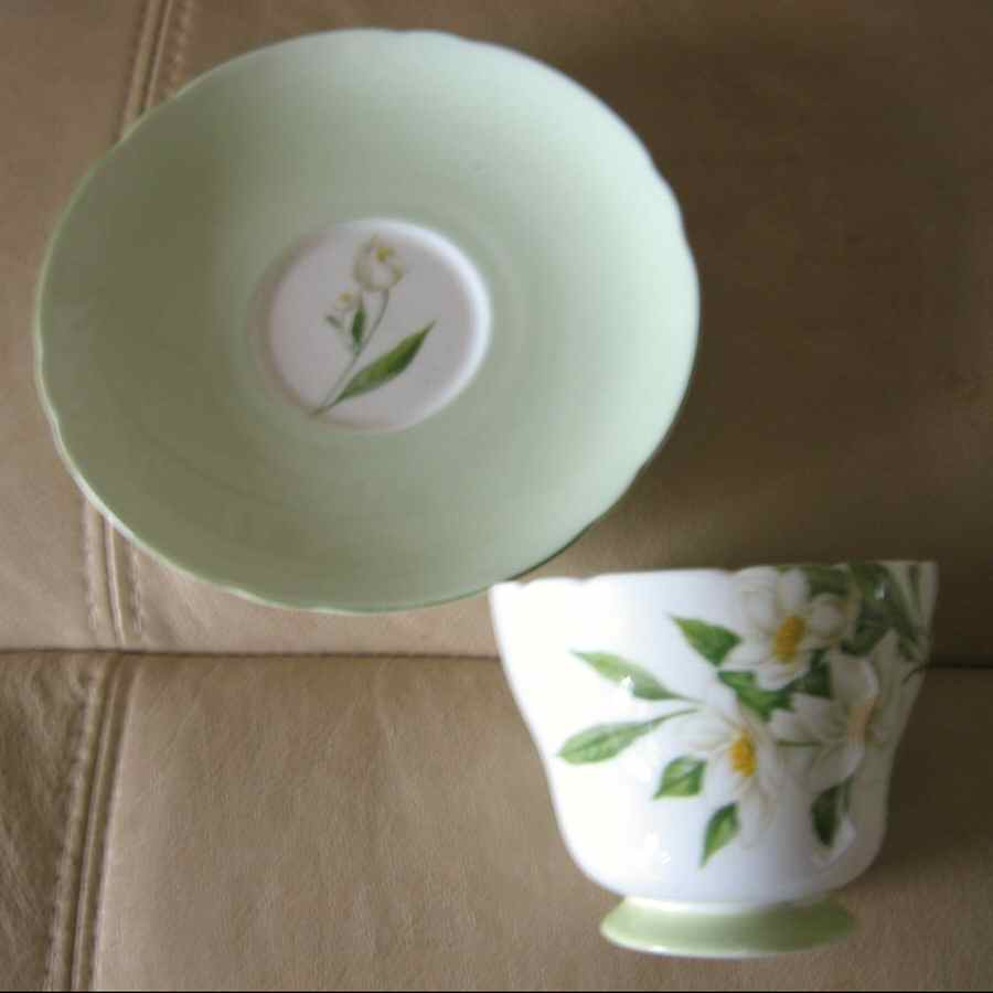 W54183 Footed Cup & Saucer Set by Shelley-1