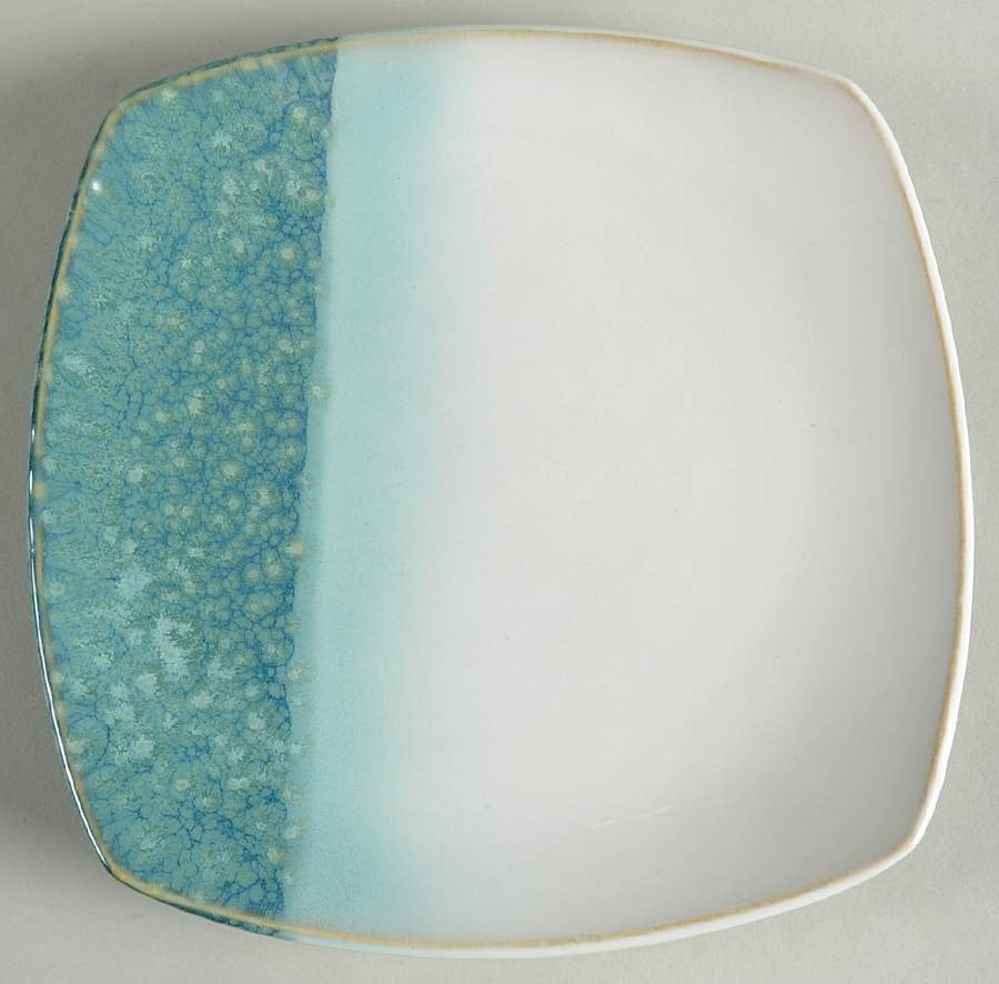 Metallics Aqua Square Salad Plate by Sango-1