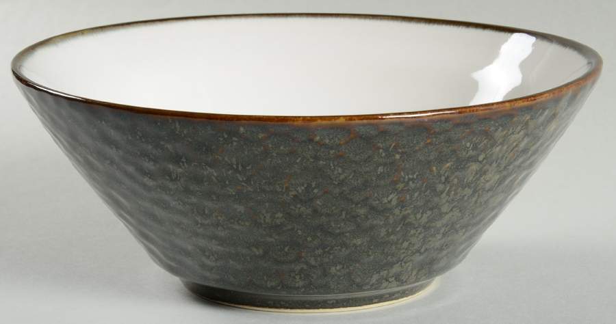 Facets Black Soup/Cereal Bowl by Sango-1