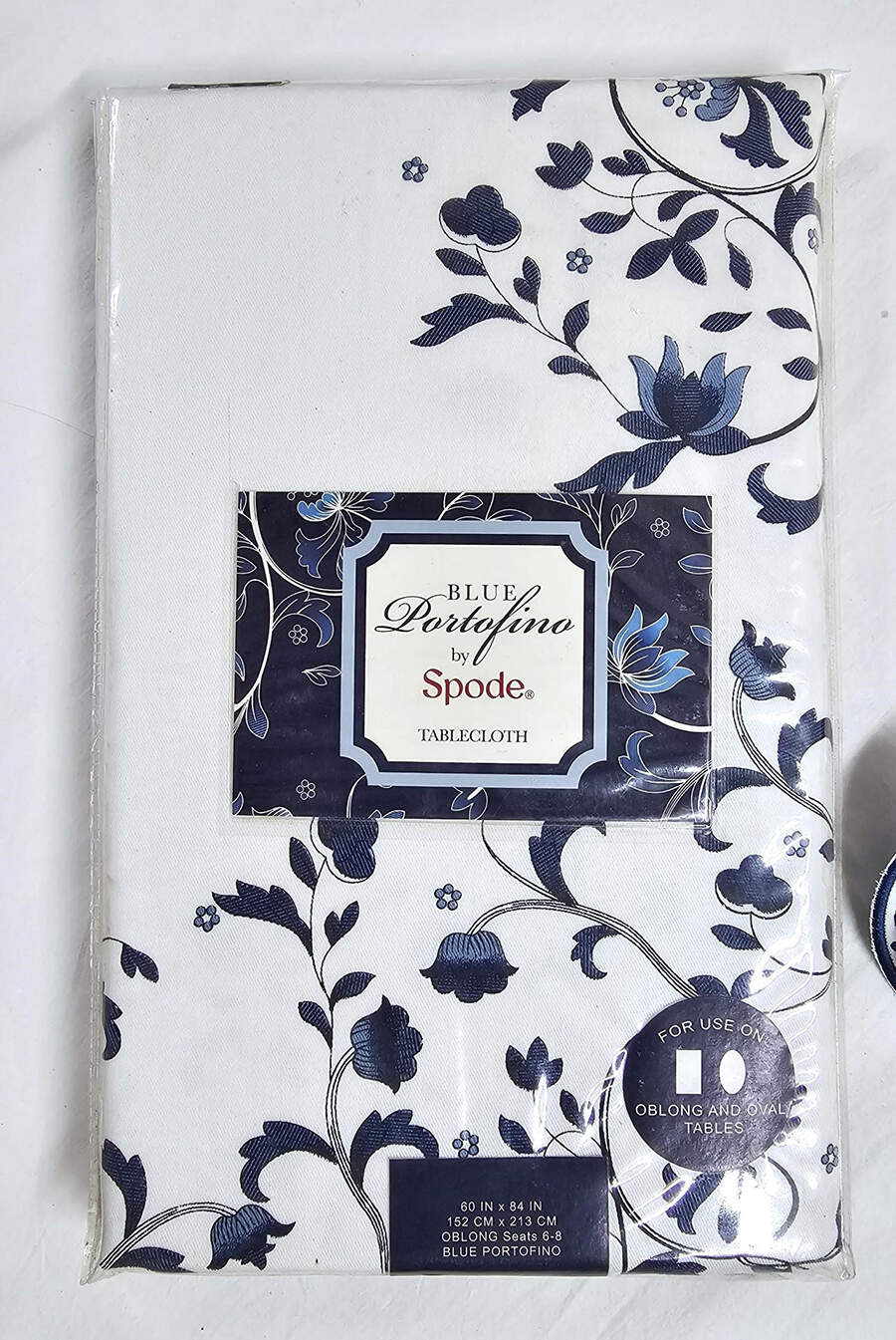 Blue Portofino 60" X 84" Oblong Tablecloth by Spode-1